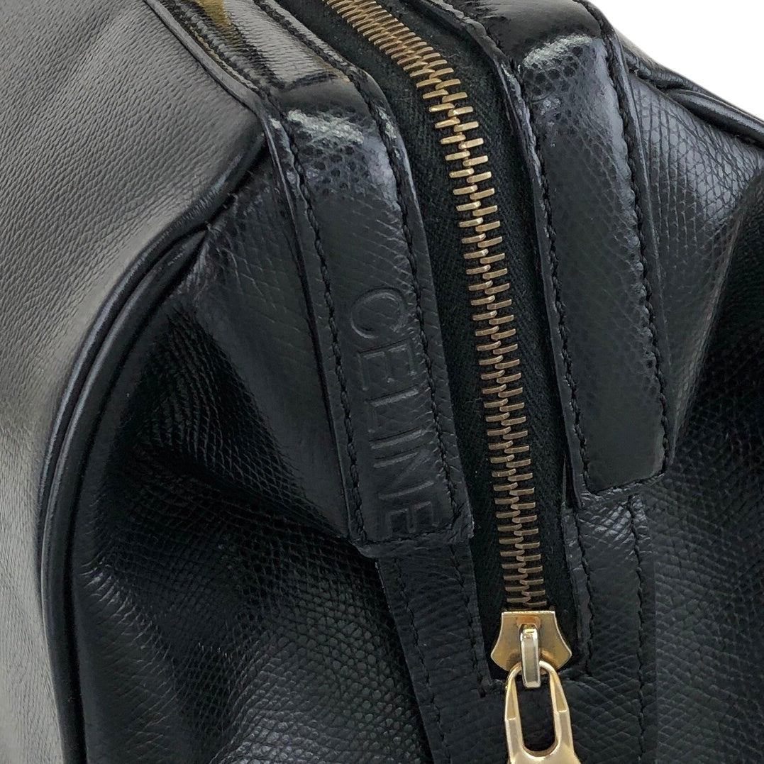 CELINE Logo Two-way Boston bag Shoulder bag Black Vintage 5423tg