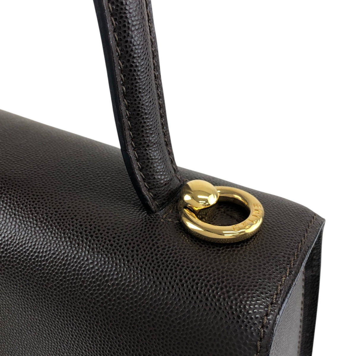 CELINE Gancini Two-way Handbag Shoulder bag Black Vintage hyifjs