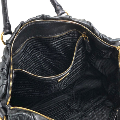 PRADA Logo Two-way Handbag Shoulder bag Black Vintage u8sukf