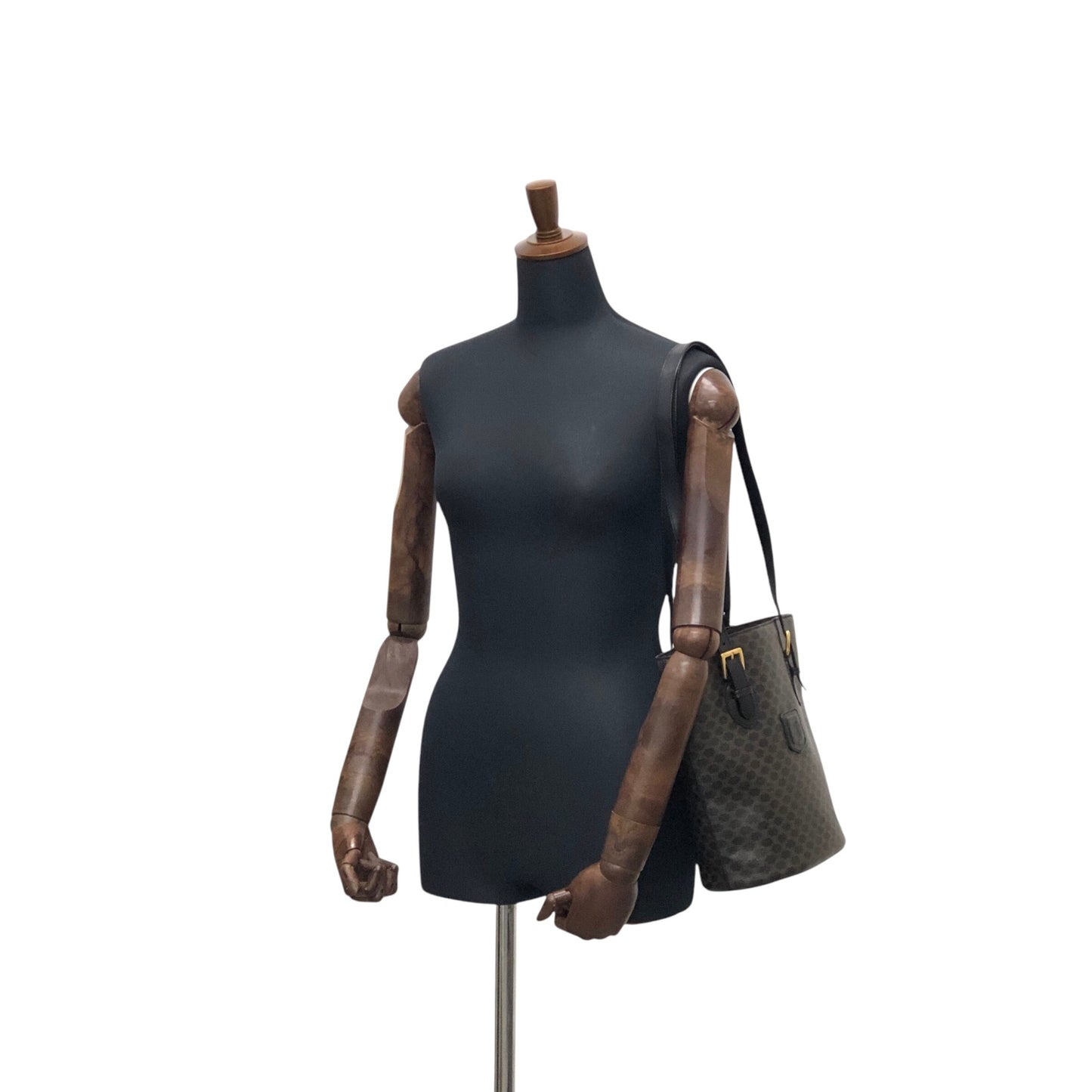 CELINE Macadam Blason Shoulder bag Totebag Brown Vintage vfsxey