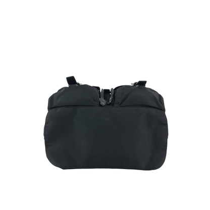 PRADA 三角形標誌雙口袋背包黑色復古 482mjk