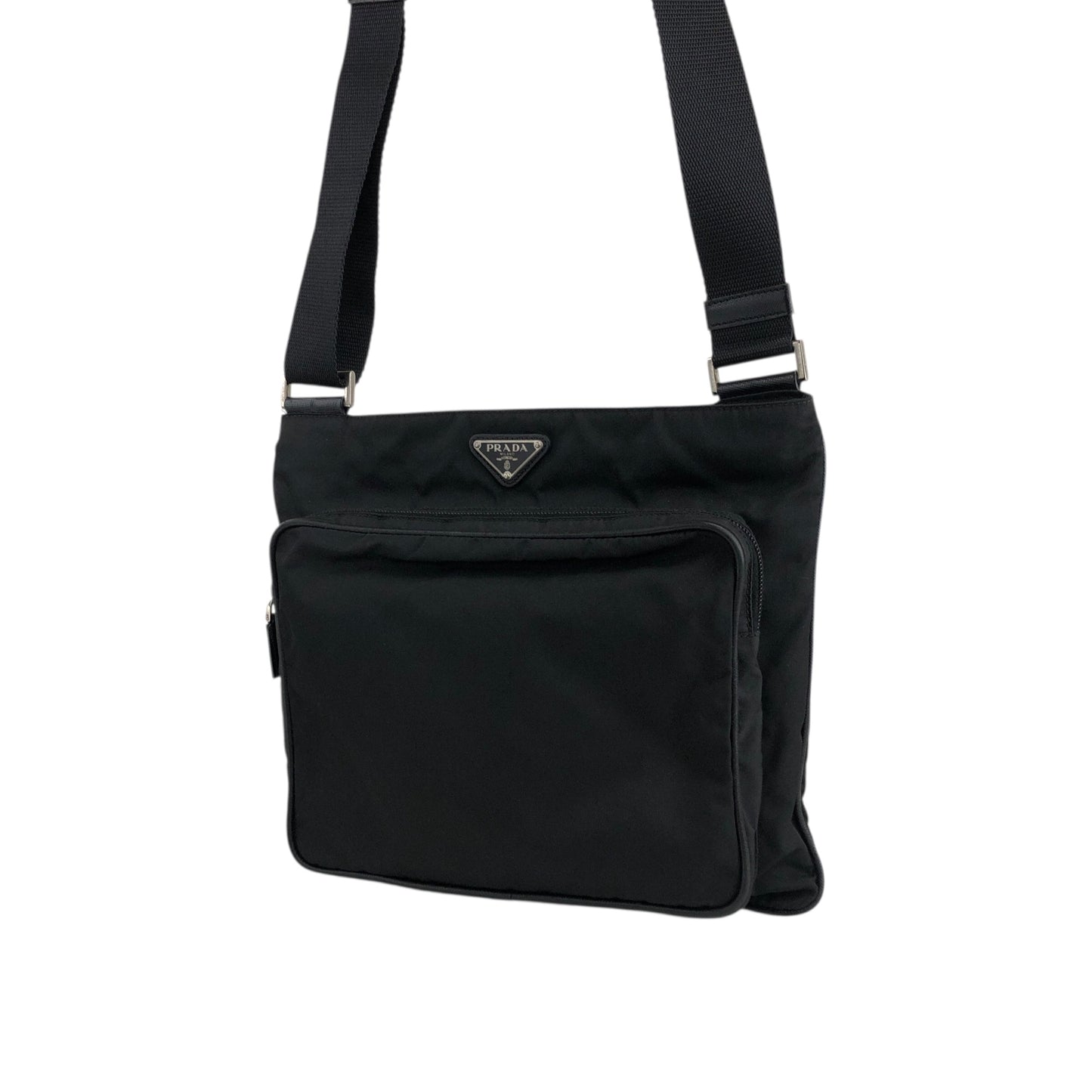 PRADA Triangle Logo Shoulder bag Black Vintage jbnjag
