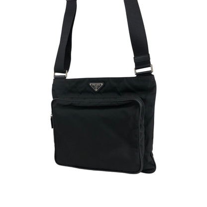PRADA Triangle Logo Shoulder bag Black Vintage jbnjag