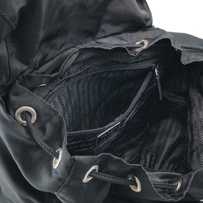 PRADA Tessuto Triangle Logo Double Pocket  Backpack Black Vintage 3pvjac