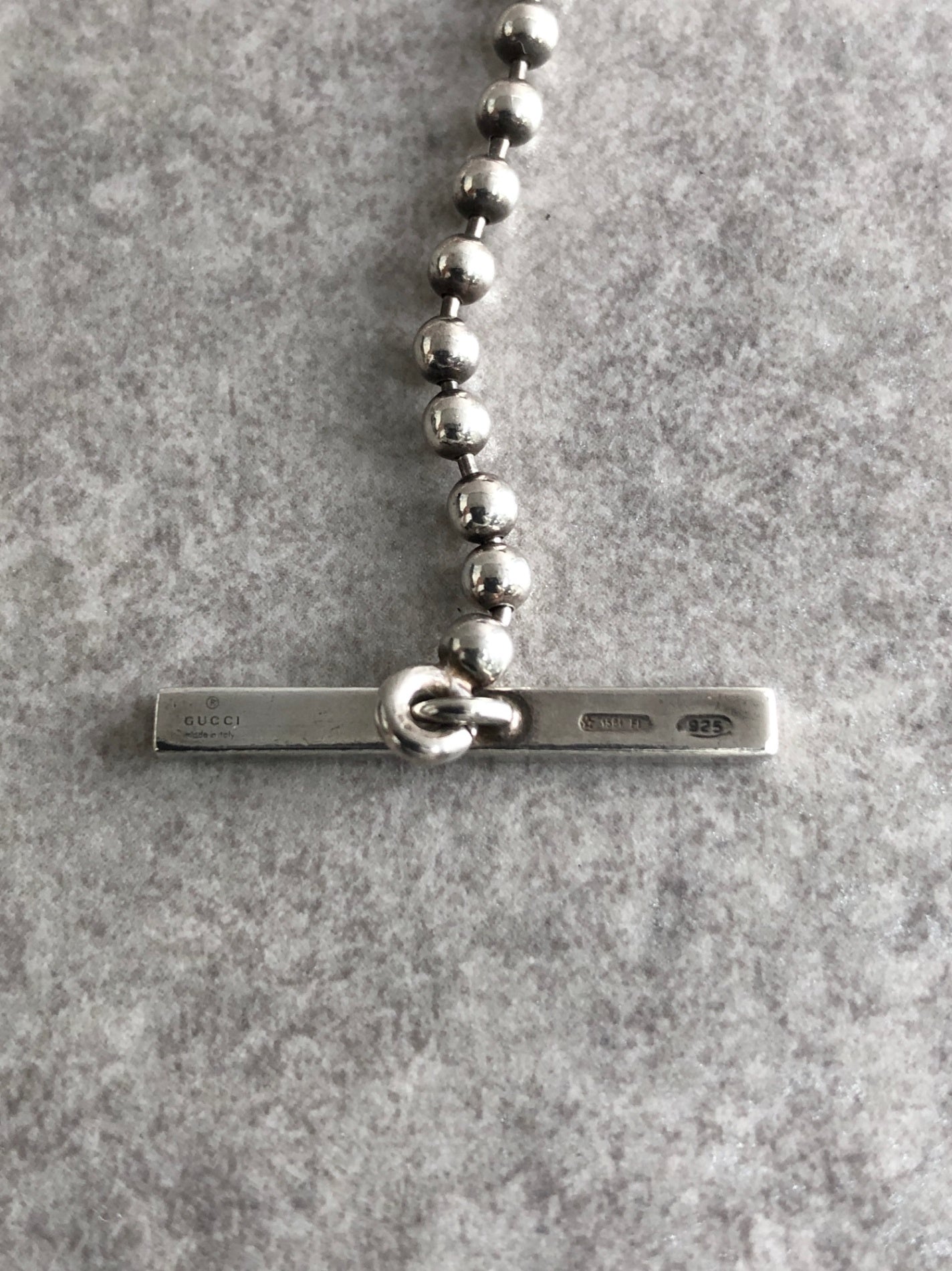 GUCCI Interlocking Necklace Silver Vintage d8rjub