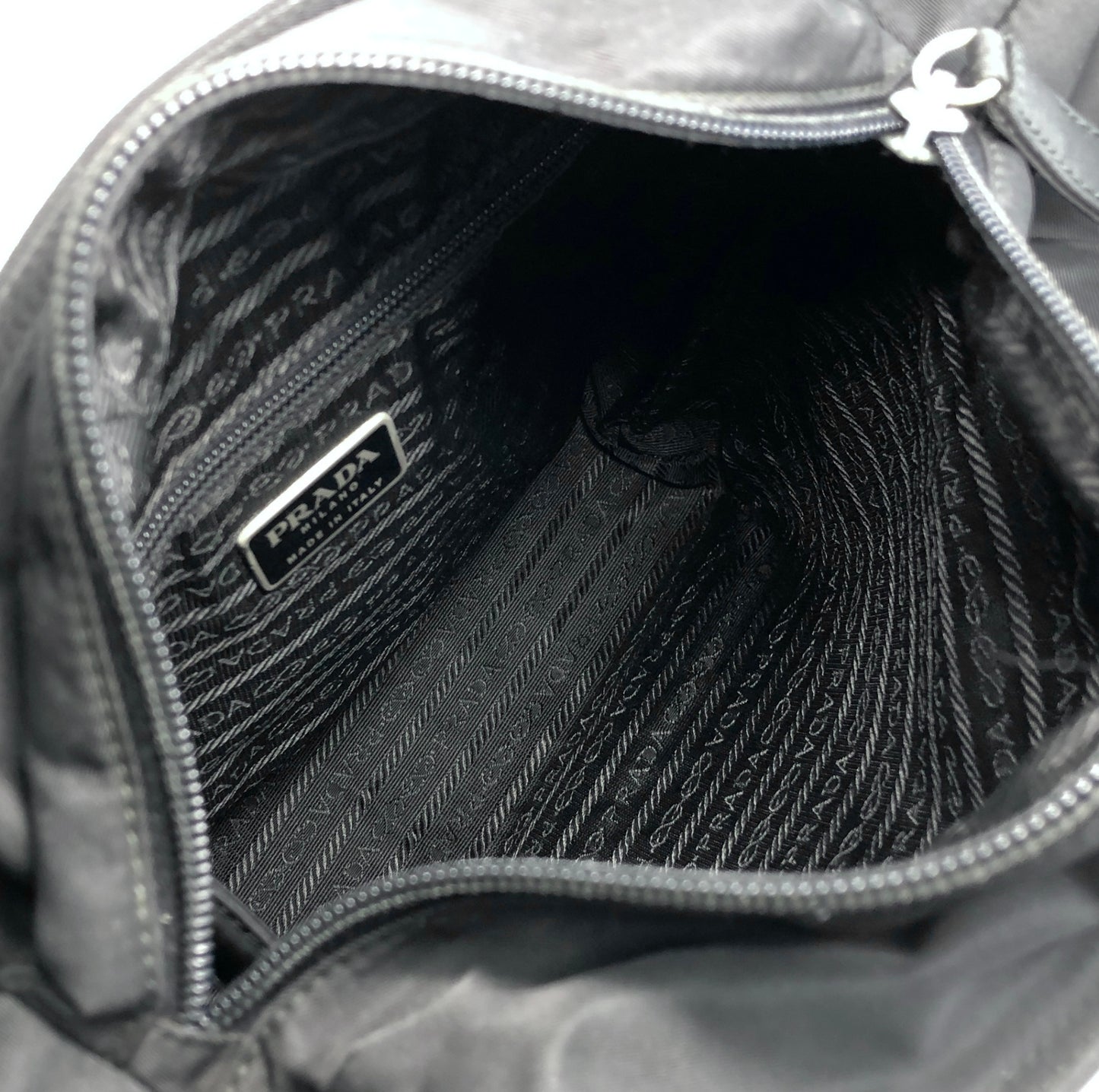 PRADA Tessuto Triangle Logo Totebag Black Vintage wen6ju