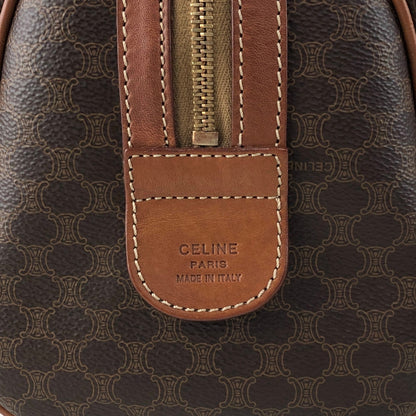 CELINE Macadam Blason Handbag Boston bag Brown Vintage sh72vd