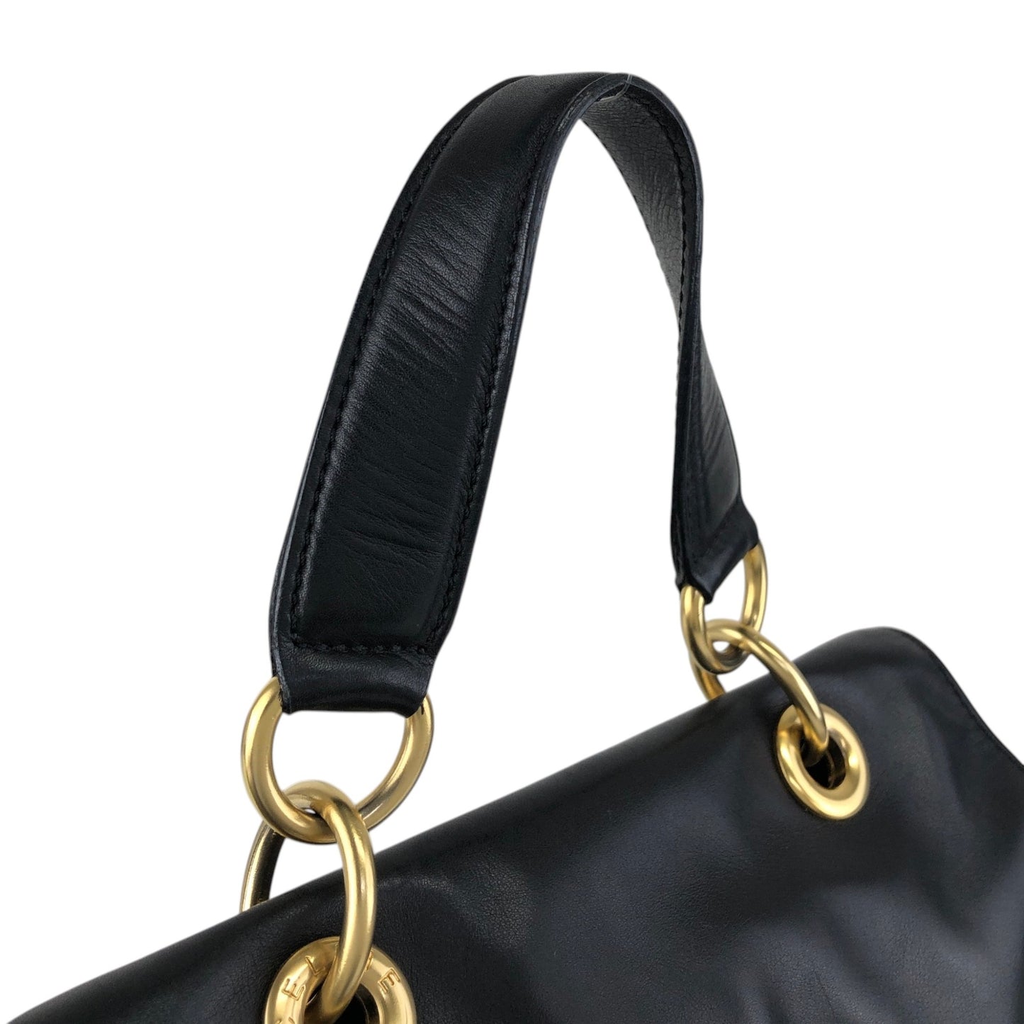 CELINE Two-way Handbag Shoulder bag Black Vintage uezhmr