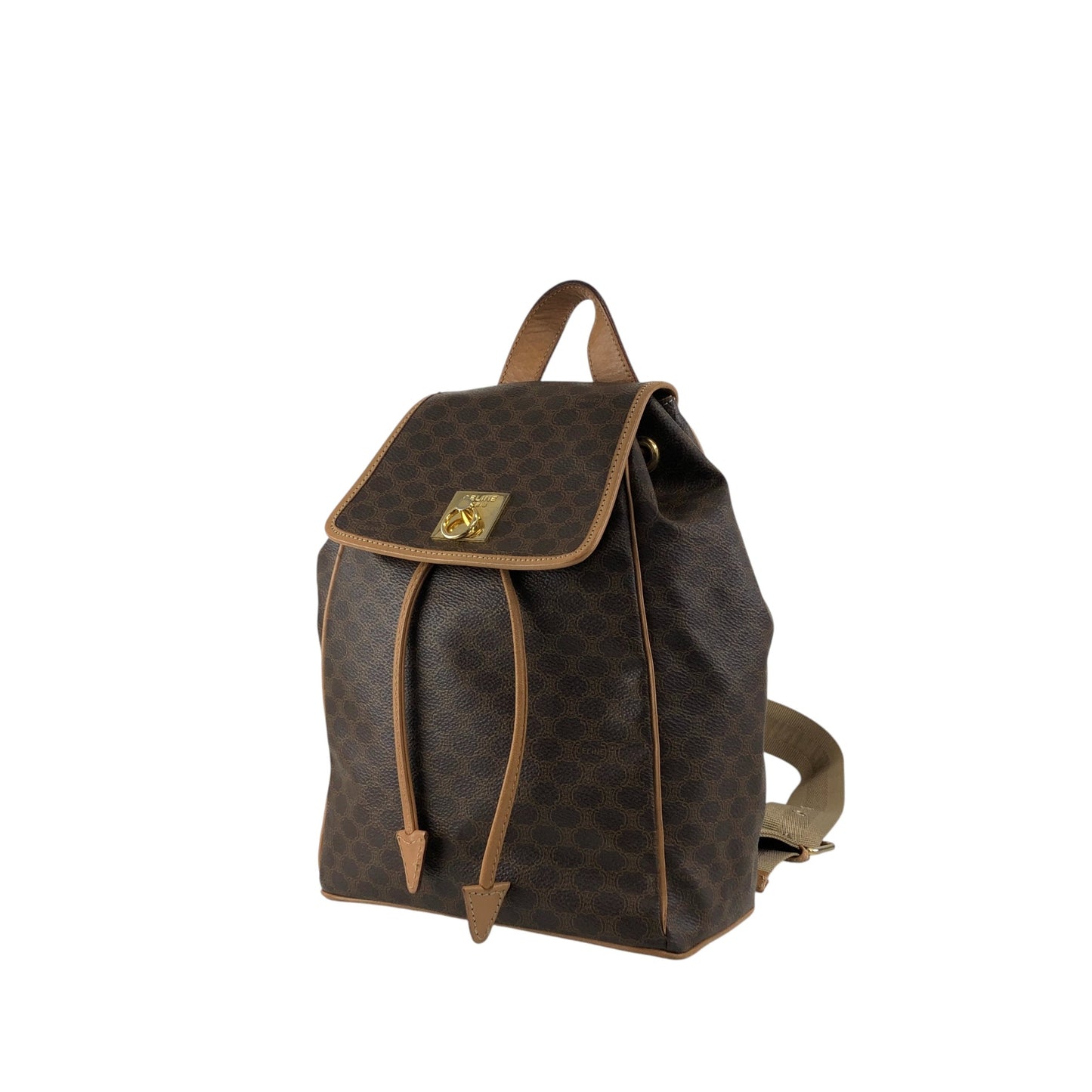 CELINE Macadam Gancini Backpack Brown Vintage jgndep