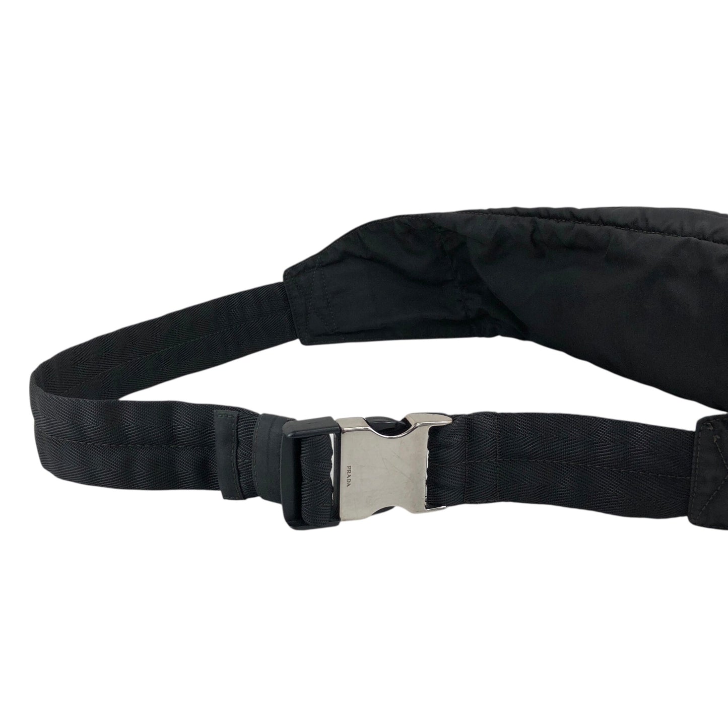 PRADA Tessuto Triangle Logo Sling bag Black Vintage fa4d62