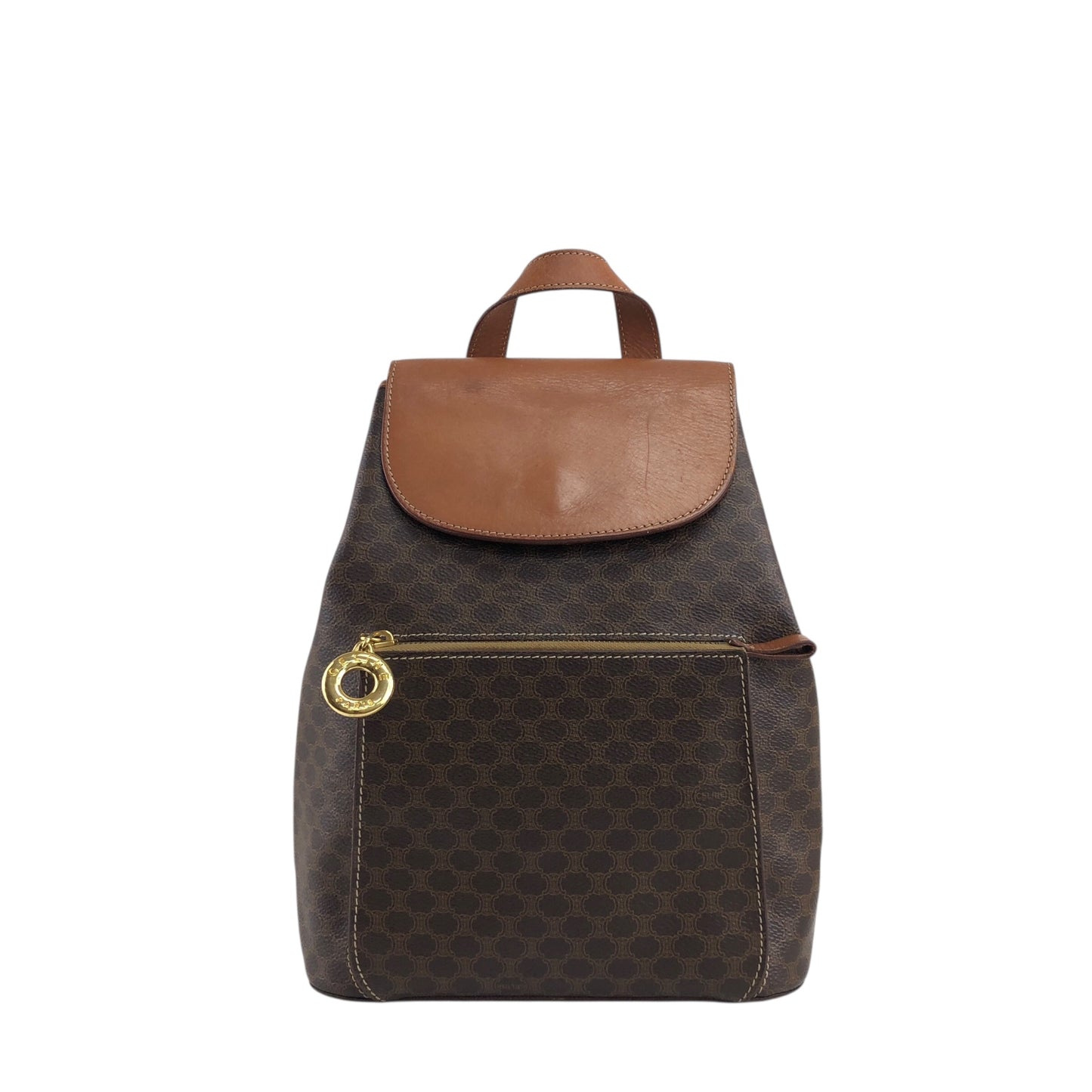 CELINE Macadam Charm Backpack Brown Vintage jz6ee6