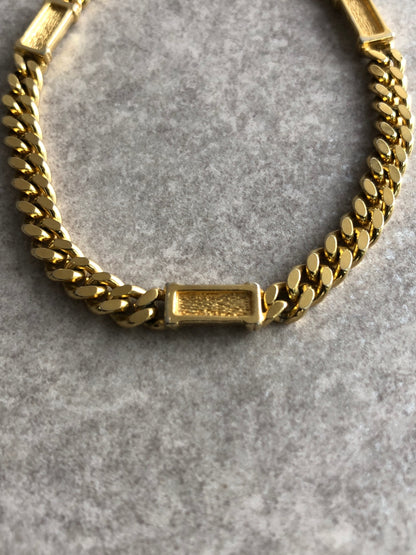 Christian Dior Logo Bracelet Gold Vintage 78253e