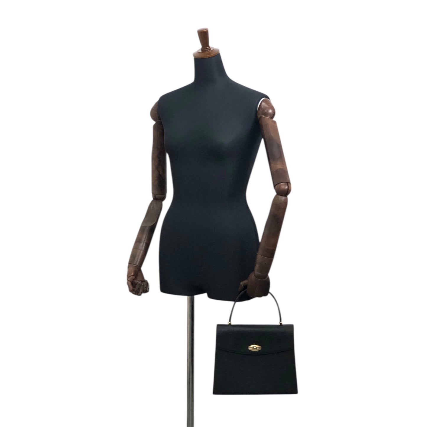 LOUIS VUITTON Epi Turn Lock Handbag Black Vintage u8cniv