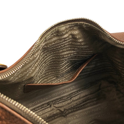 PRADA Logo Shoulder bag Hobobag Brown Vintage vbntex