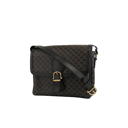 CELINE Macadam Front Buckle Shoulder bag Black Vintage 5wzcdj