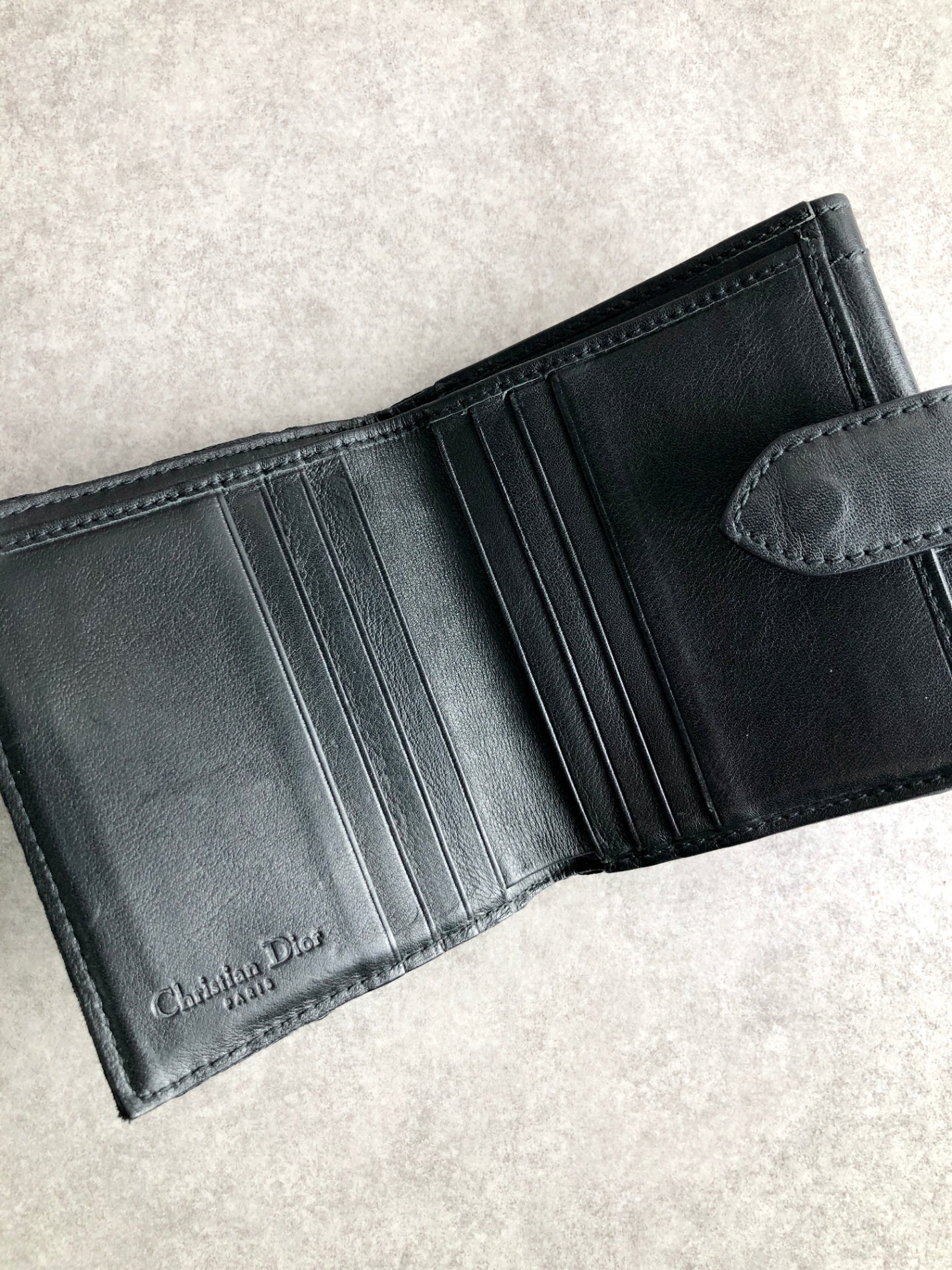 Christian Dior Street Chic Logo Folded Wallet Black Vintage u55wnp