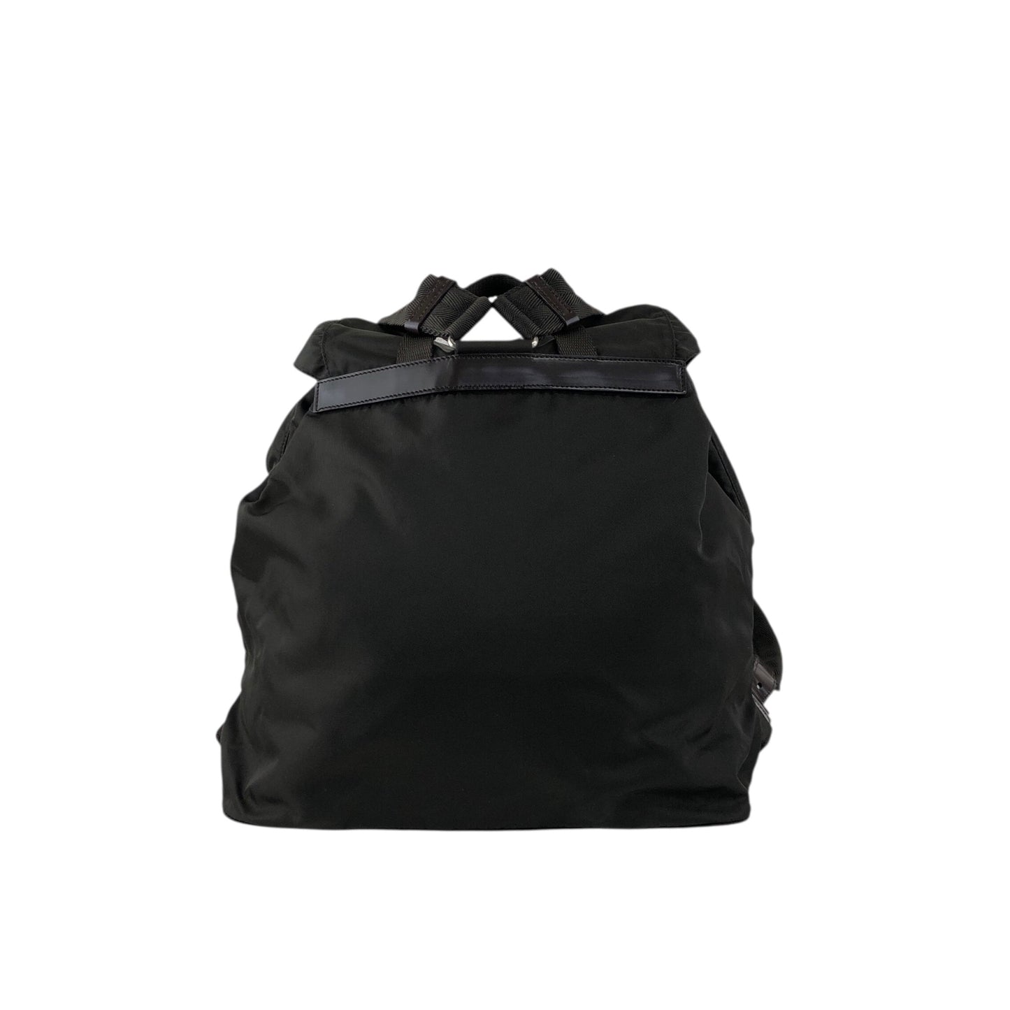 PRADA Tessuto Triangle Logo Double Pocket Backpack Khaki Vintage kyhxt3