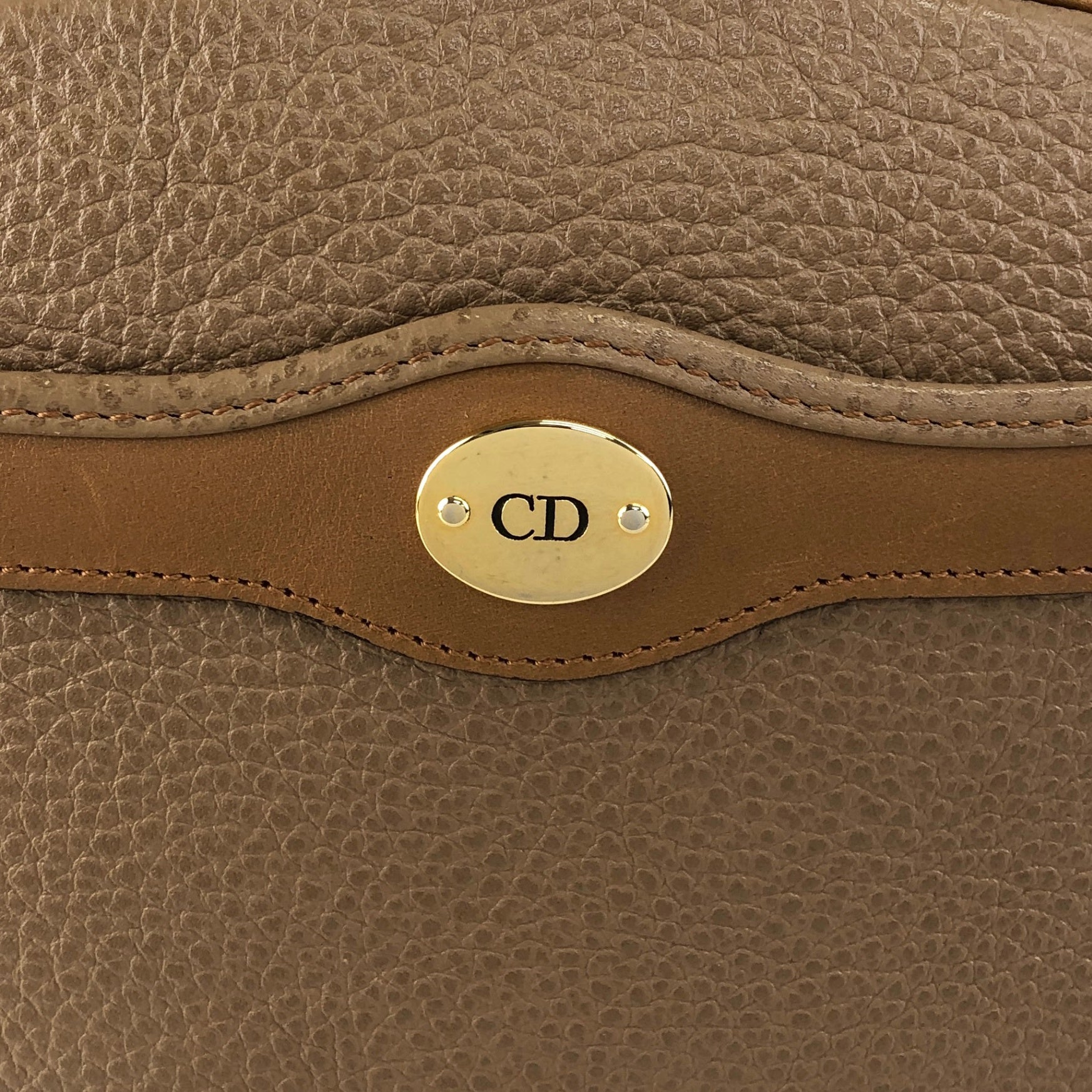 Christian Dior CD Logo Shoulder bag Brown Vintage 53vw5f
