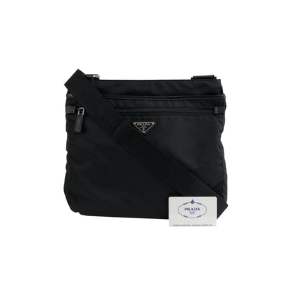 PRADA Tessuto Triangle logo Shoulder bag Black Vintage 4i8cr5