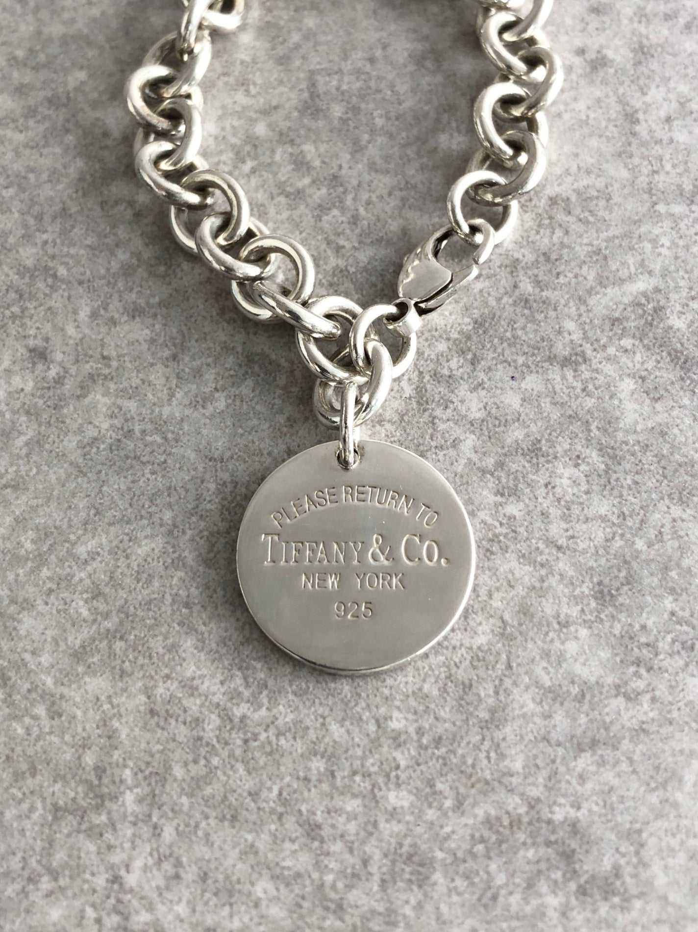 Tiffany & Co. SILVER925 Logo Bracelet Silver Vintage vg7kh2