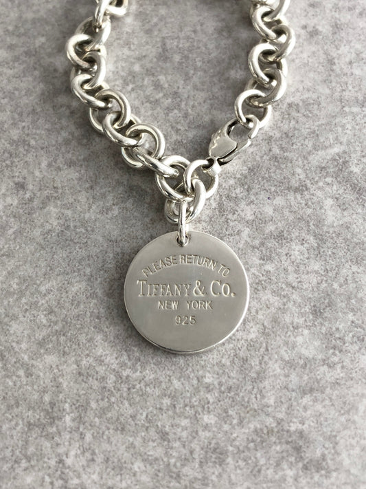 Tiffany & Co. SILVER925 Logo Bracelet Silver Vintage vg7kh2