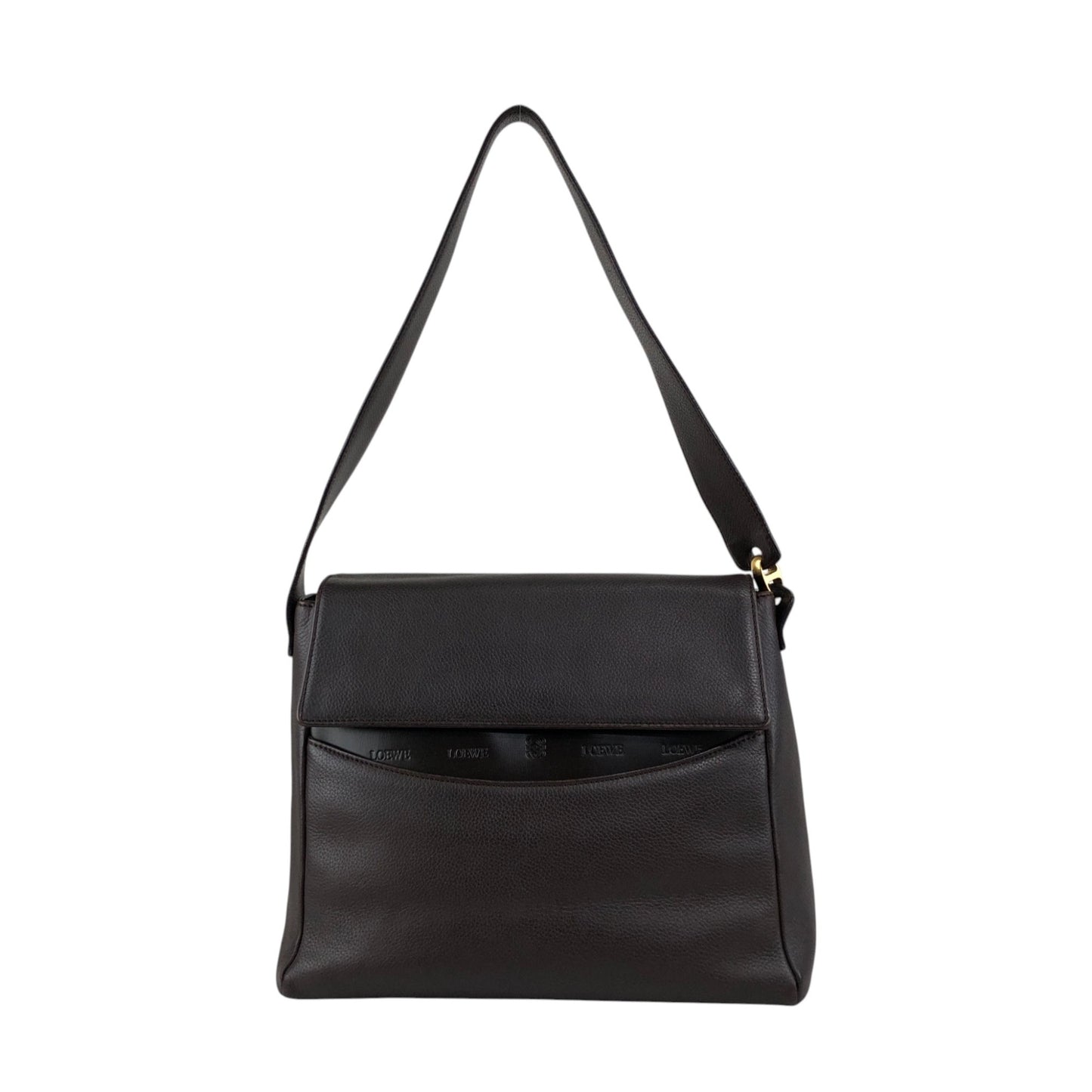 LOEWE Logo Shoulder bag Dark Brown Vintage siikib