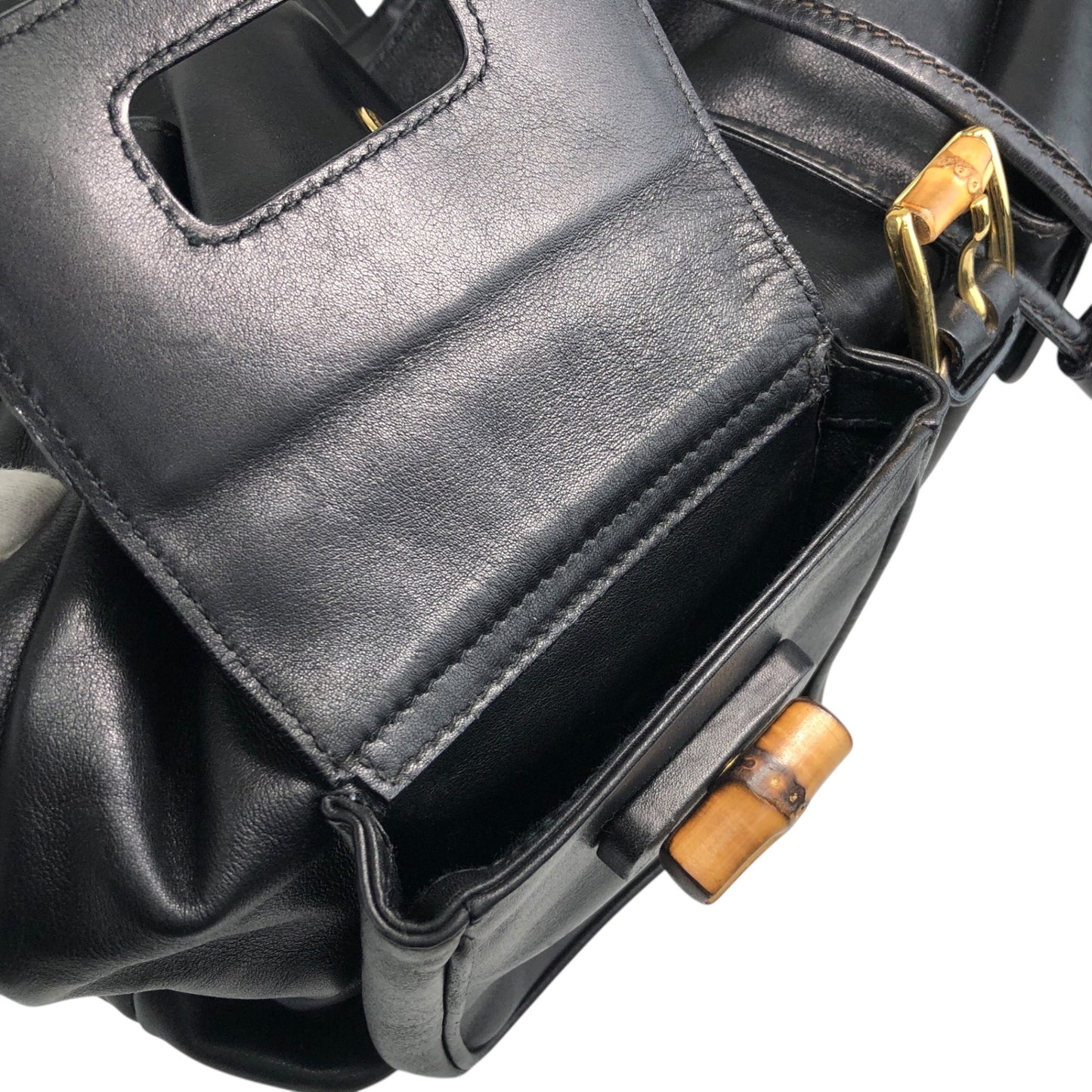 GUCCI Bamboo Backpack Black Vintage 38shhu