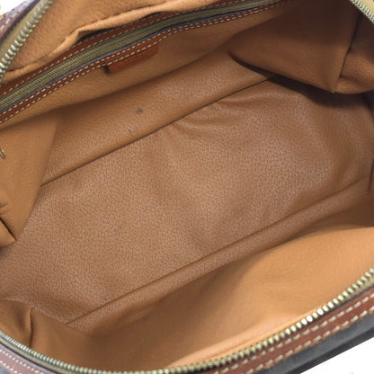 CELINE Macadam Blason Leather Handbag Brown Vintage b87m64