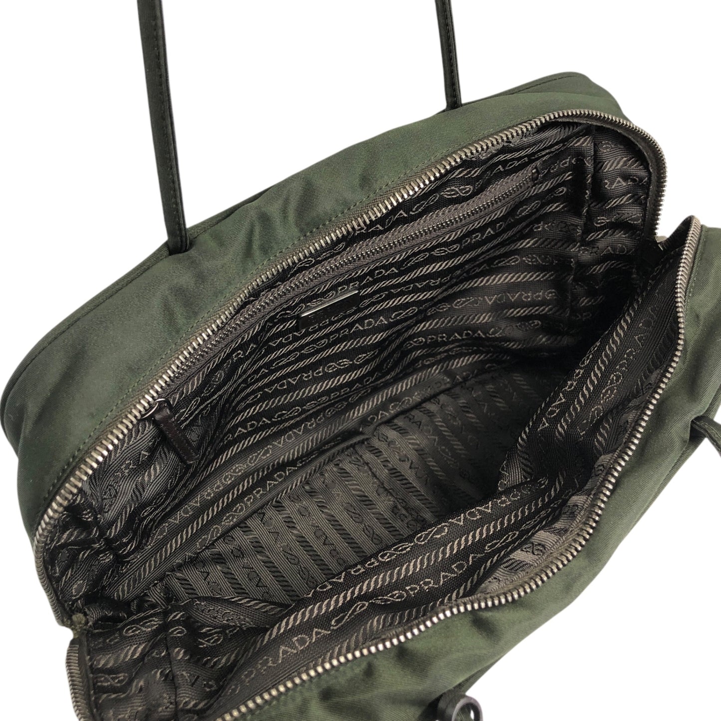 PRADA Tessuto Triangle Logo Padlock Khaki Vintage nxydgr