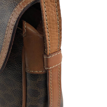 CELINE Macadam Horse Bit Shoulder bag Brown Vintage ydcmjg
