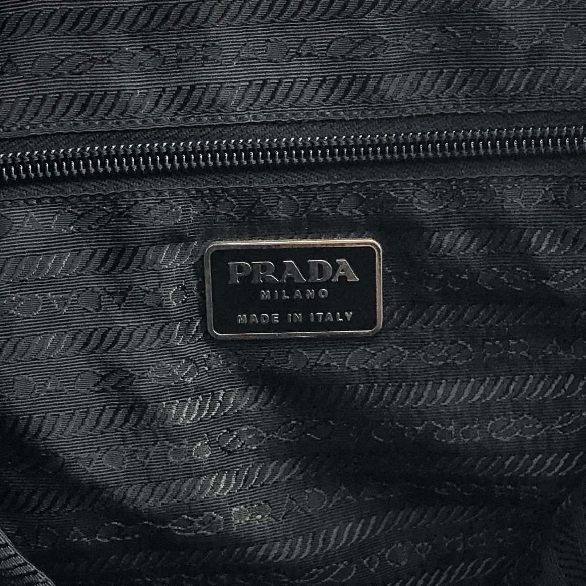 PRADA Triangle Logo Double Pocket  Backpack Black Vintage avewmk