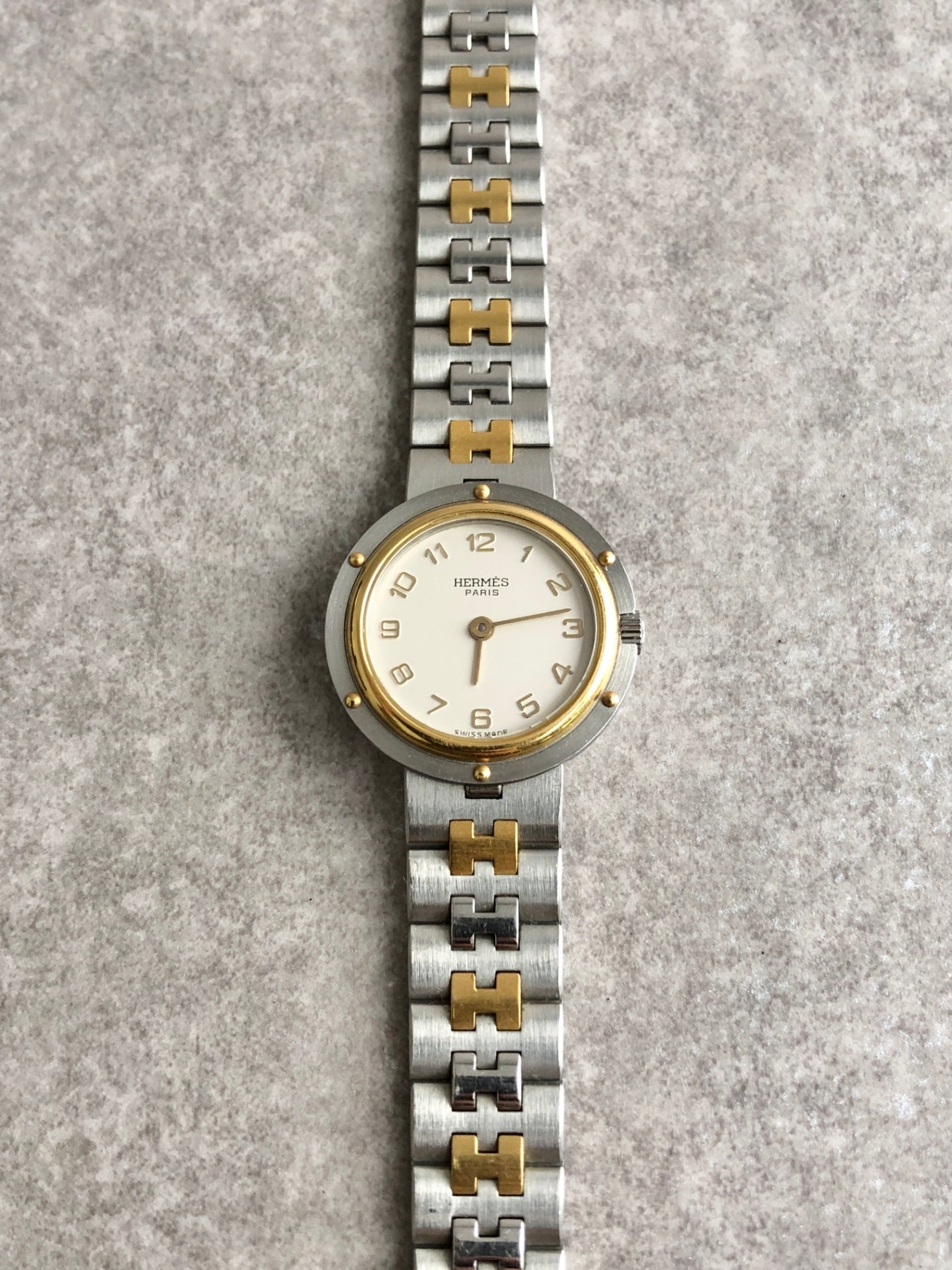 HERMES Quartz Watch Silver Vintage yrrfh4