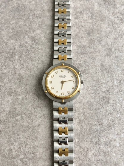 HERMES Quartz Watch Silver Vintage yrrfh4