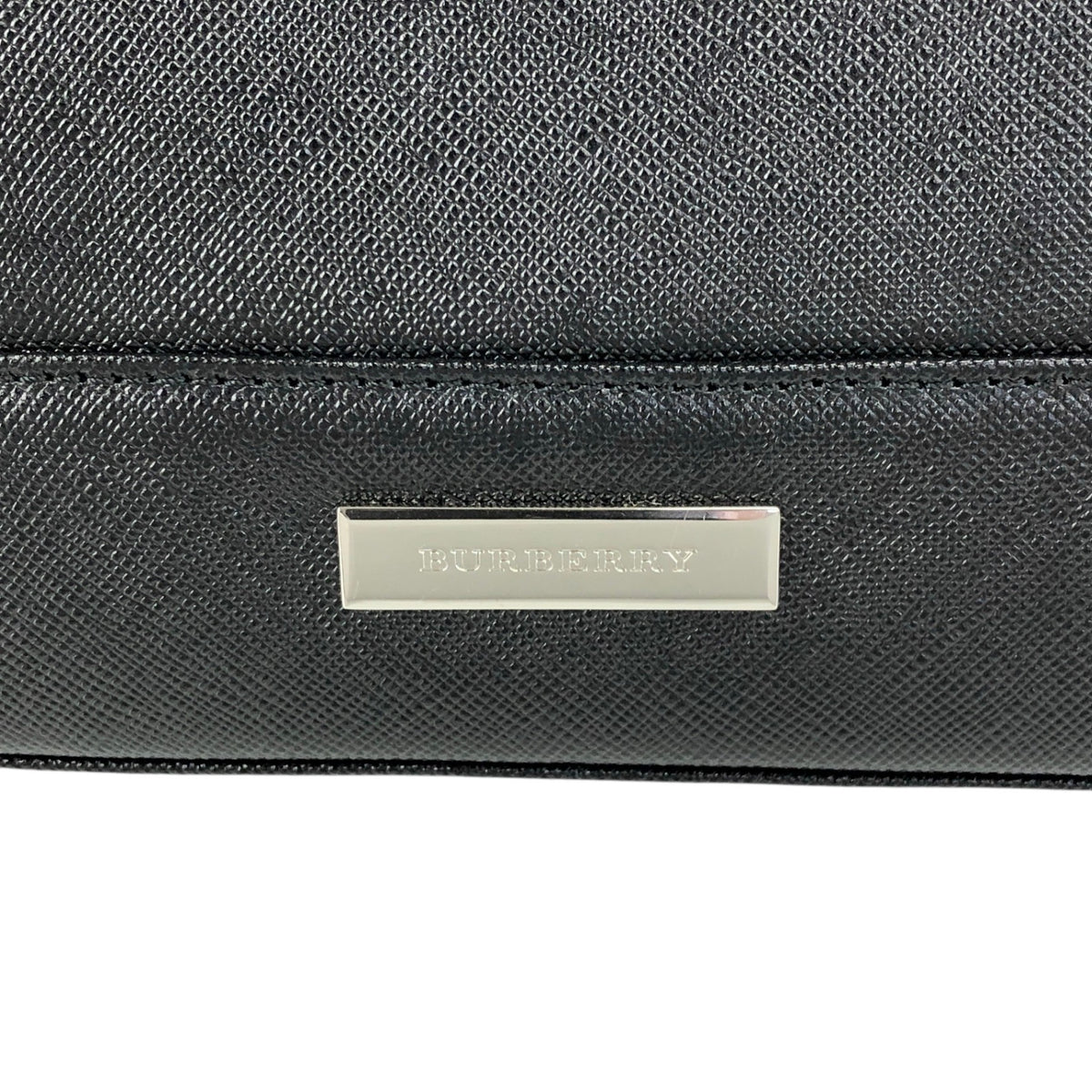 BURBERRY Logo Front Pocket Handbag Black Vintage rvwki4