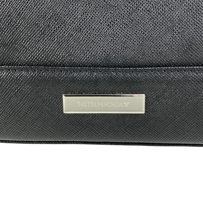 BURBERRY Logo Front Pocket Handbag Black Vintage rvwki4