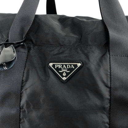 PRADA Tessuto Triangle Logo Boston bag Black Vintage ukxscf