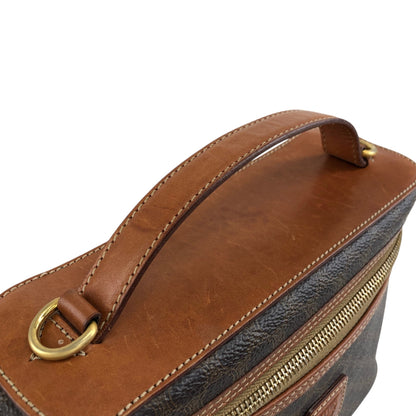 CELINE Macadam Blason Two-way Shoulder bag Vanity bag Brown Vintage hts83y