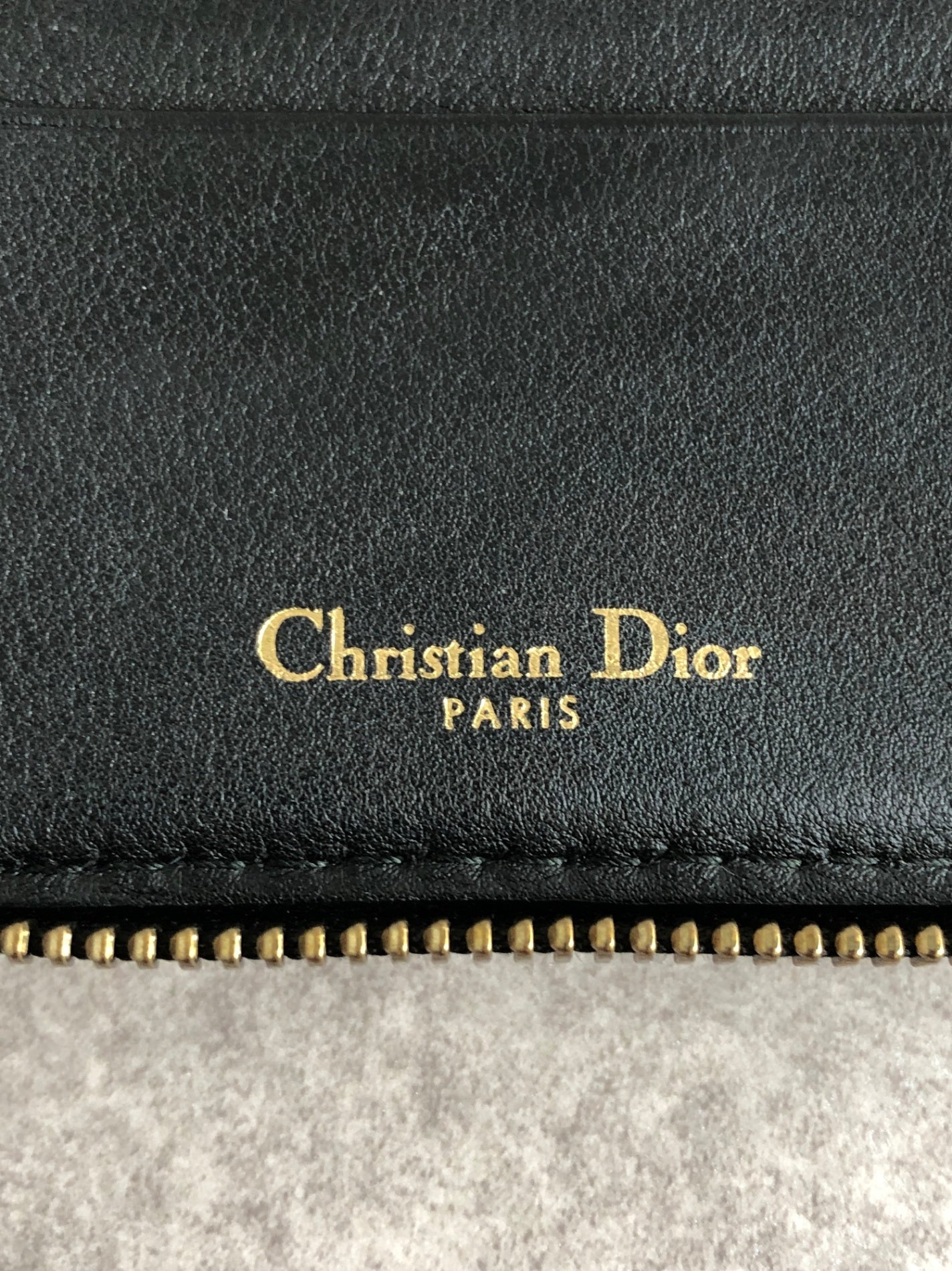 Christian Dior Logo Folded Wallet Black Vintage yutziu