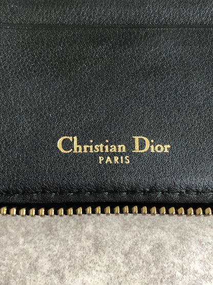 Christian Dior Logo Folded Wallet Black Vintage yutziu