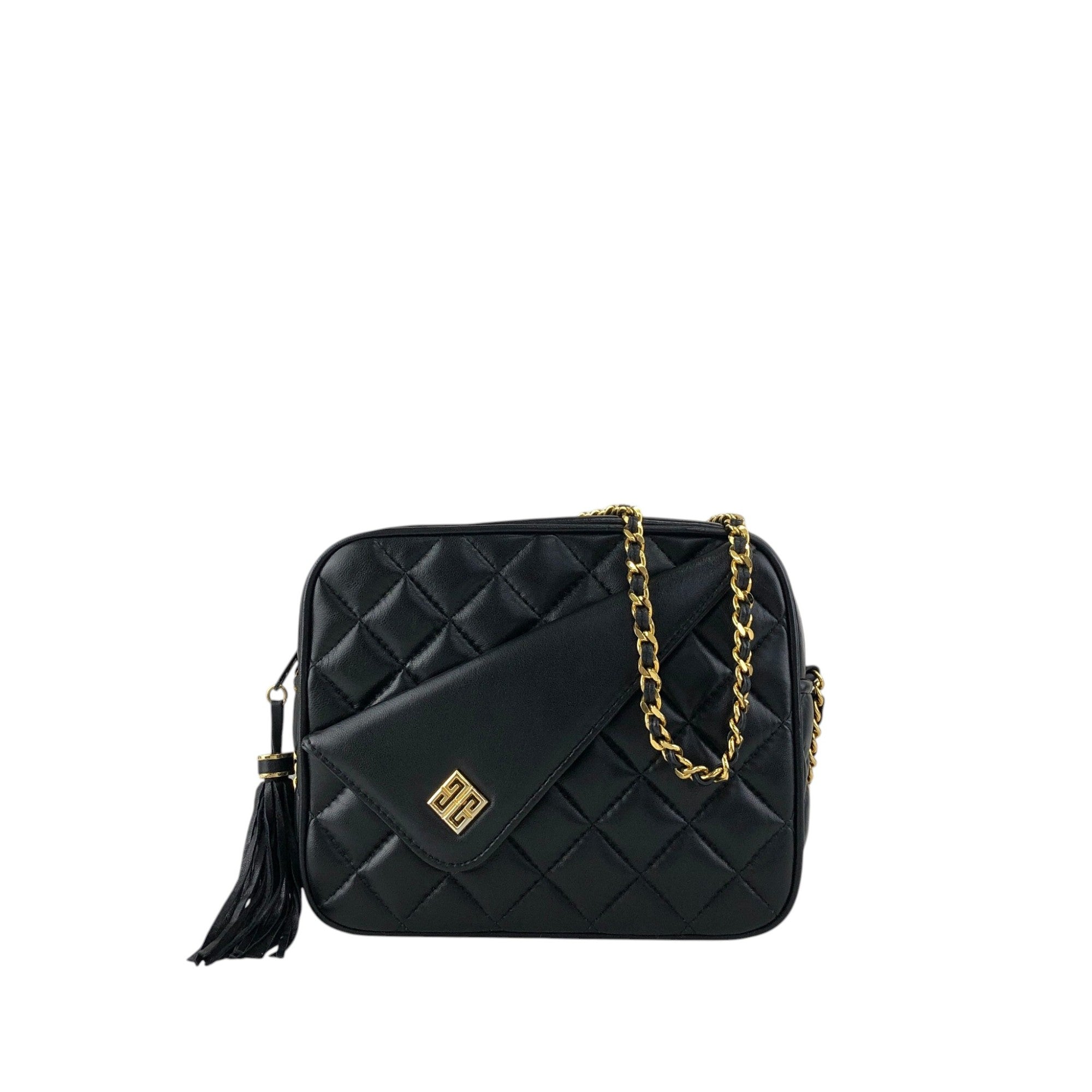 GIVENCHY Logo Chain Shoulder bag Black Vintage nrau2r