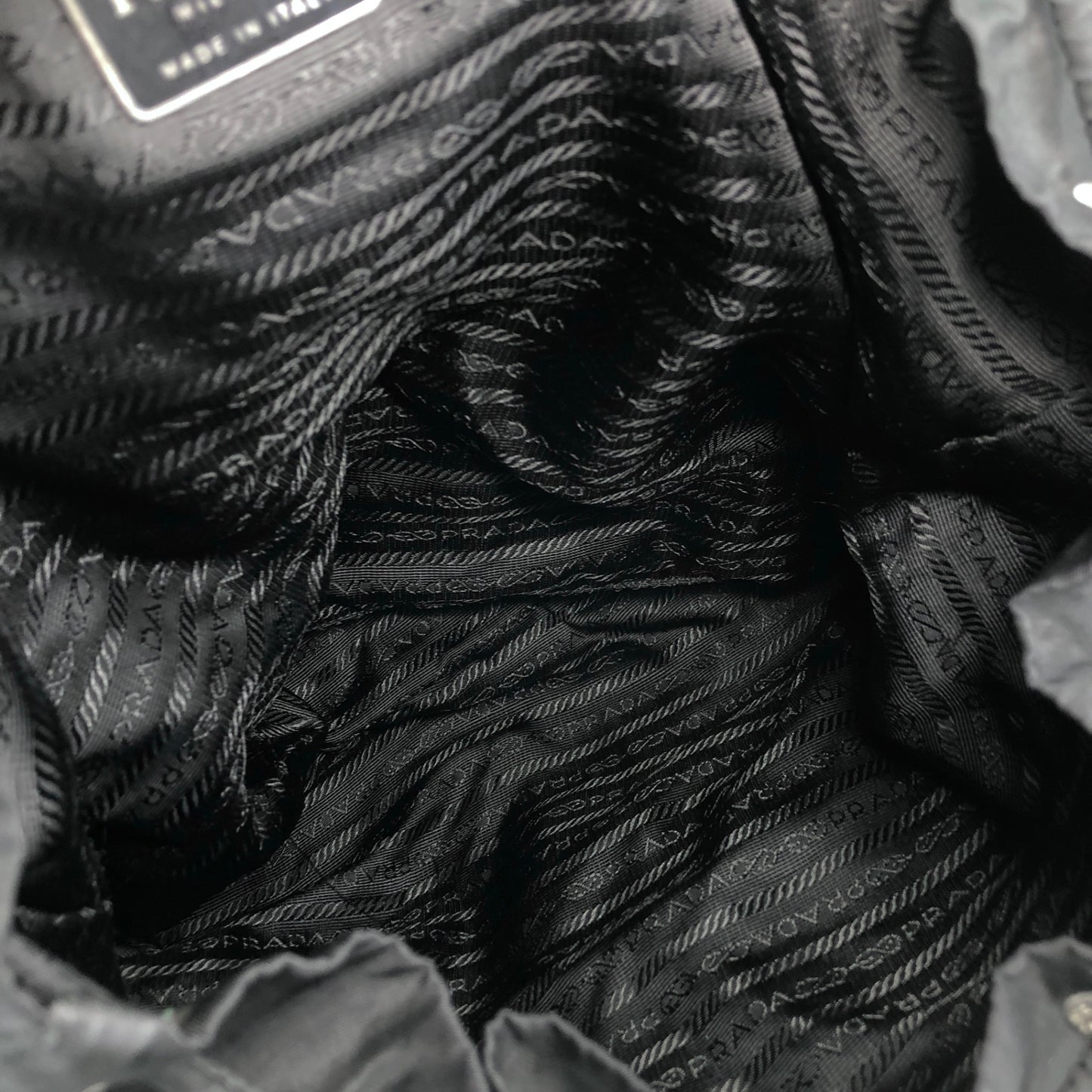 PRADA Triangle Logo Double Pocket Backpack Black Vintage 7hx8bf