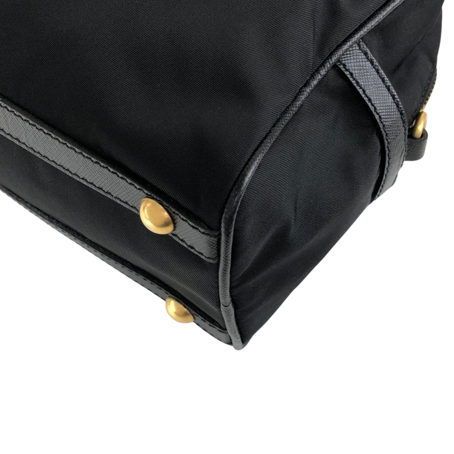 PRADA Triangle Logo Two-way Small Boston bag Shoulder bag Black Vintage 8z5ju7