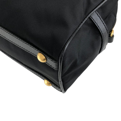 PRADA Triangle Logo Two-way Small Boston bag Shoulder bag Black Vintage 8z5ju7