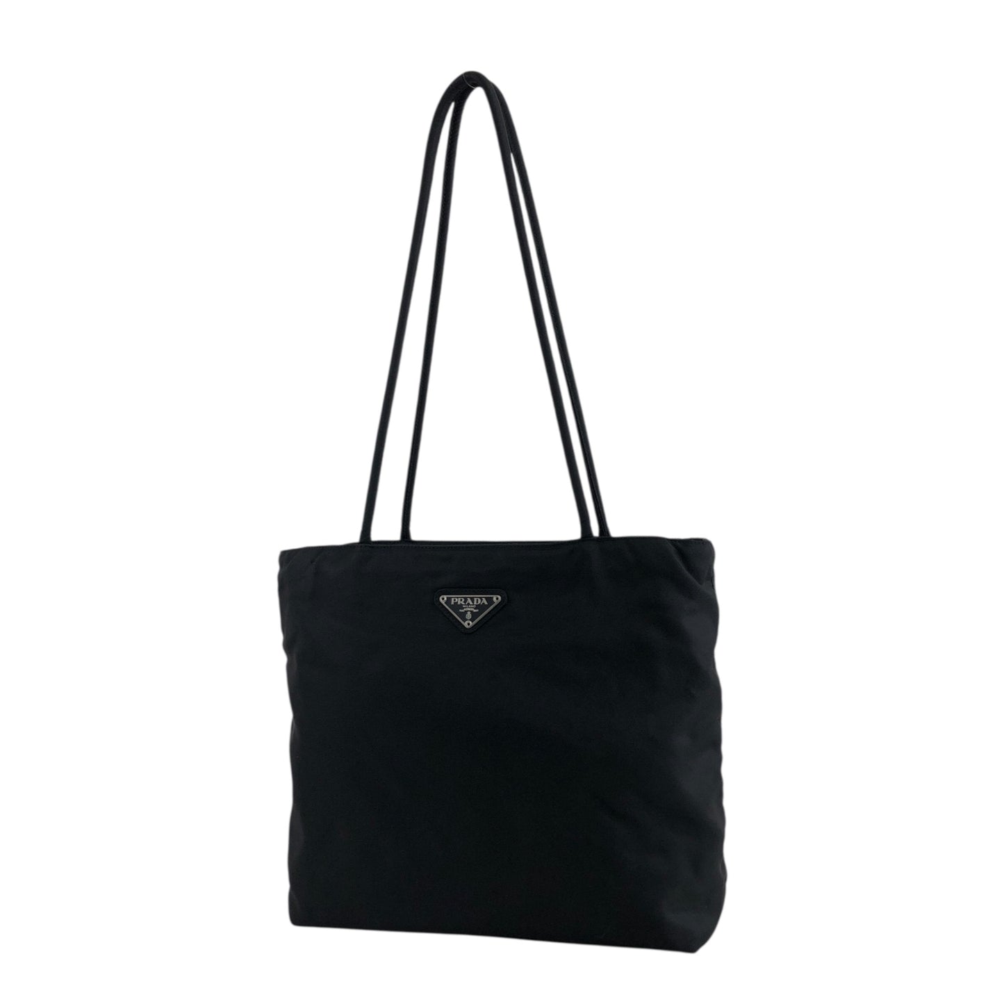 PRADA Tessuto Triangle Logo Totebag Black Vintage 26be6f