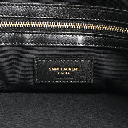 Yves Saint Laurent YSL Logo Totebag Indigo×Brown Vintage tgpnxk