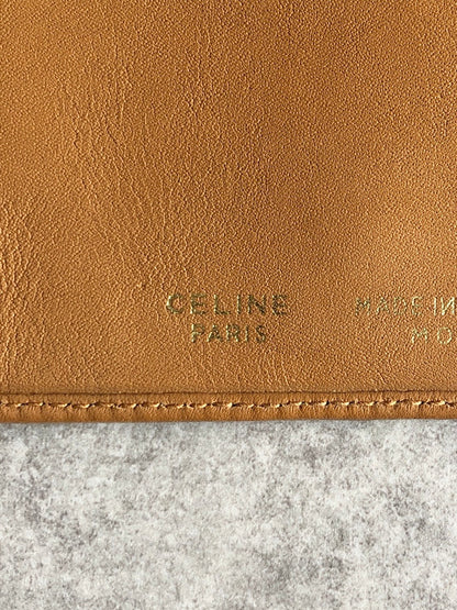 CELINE Macadam Blason Metal Clasp Folded Wallet Brown Vintage vsfyif