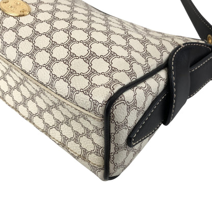 CELINE Macadam Triomphe Shoulder bag White Vintage frfffi