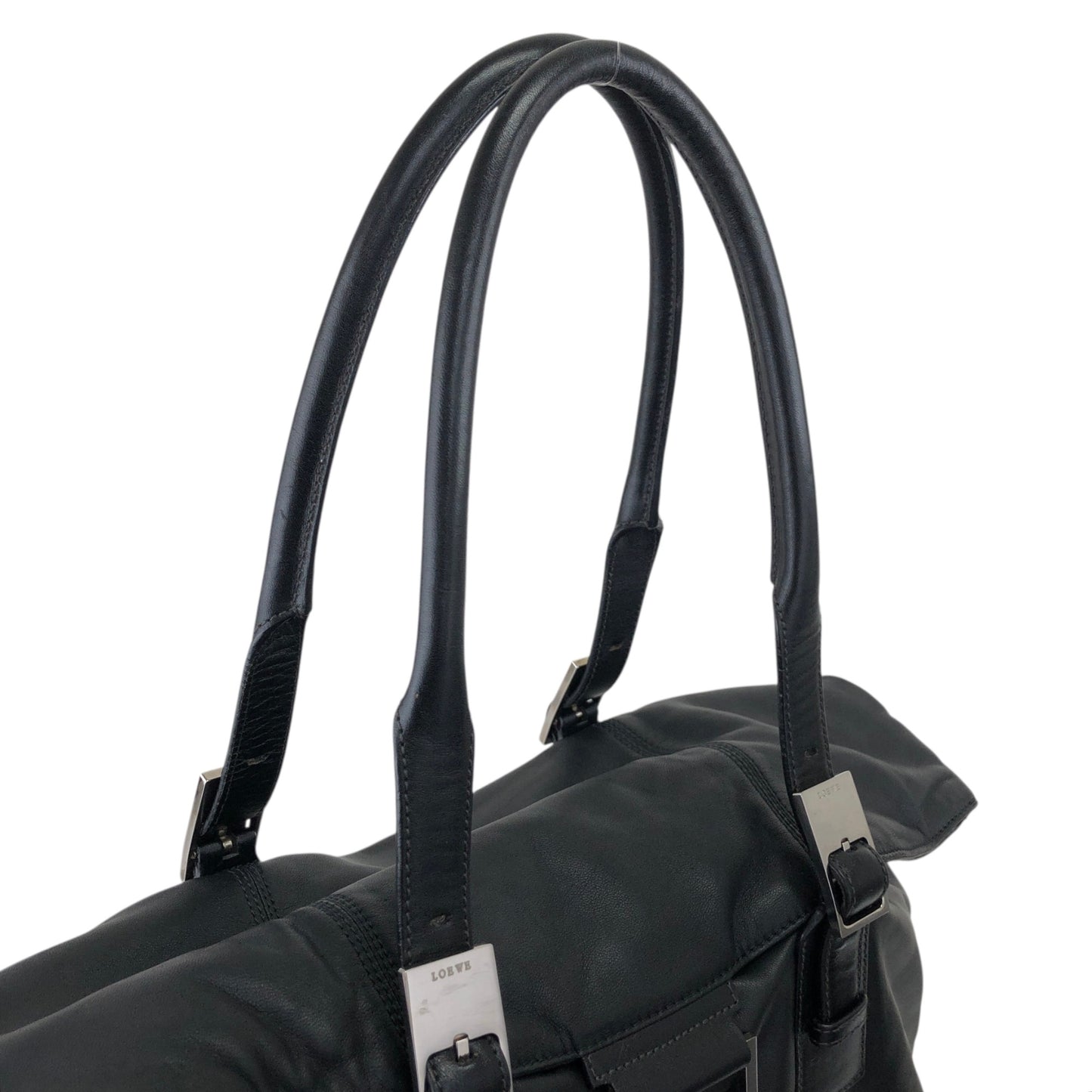 LOEWE Logo Handbag Black Vintage cs6yj7