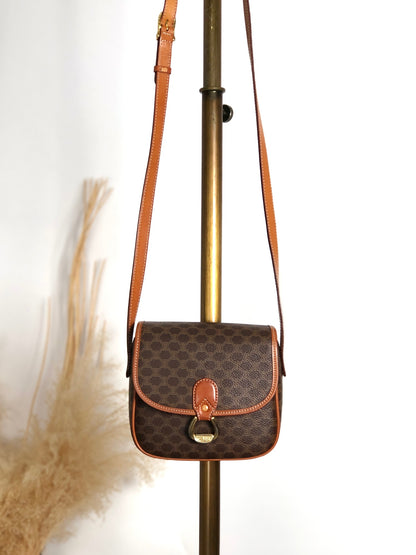 CELINE Horse Bit Shoulder bag Brown Vintage gth7ry