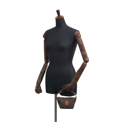 CELINE Macadam Blason Small Handbag Brown Vintage 2t2tek